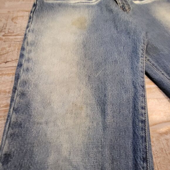 Structure Jeans Men's 33x28 Straight Leg Relaxed Loose Blue Denim Distressed - Picture 7 of 12